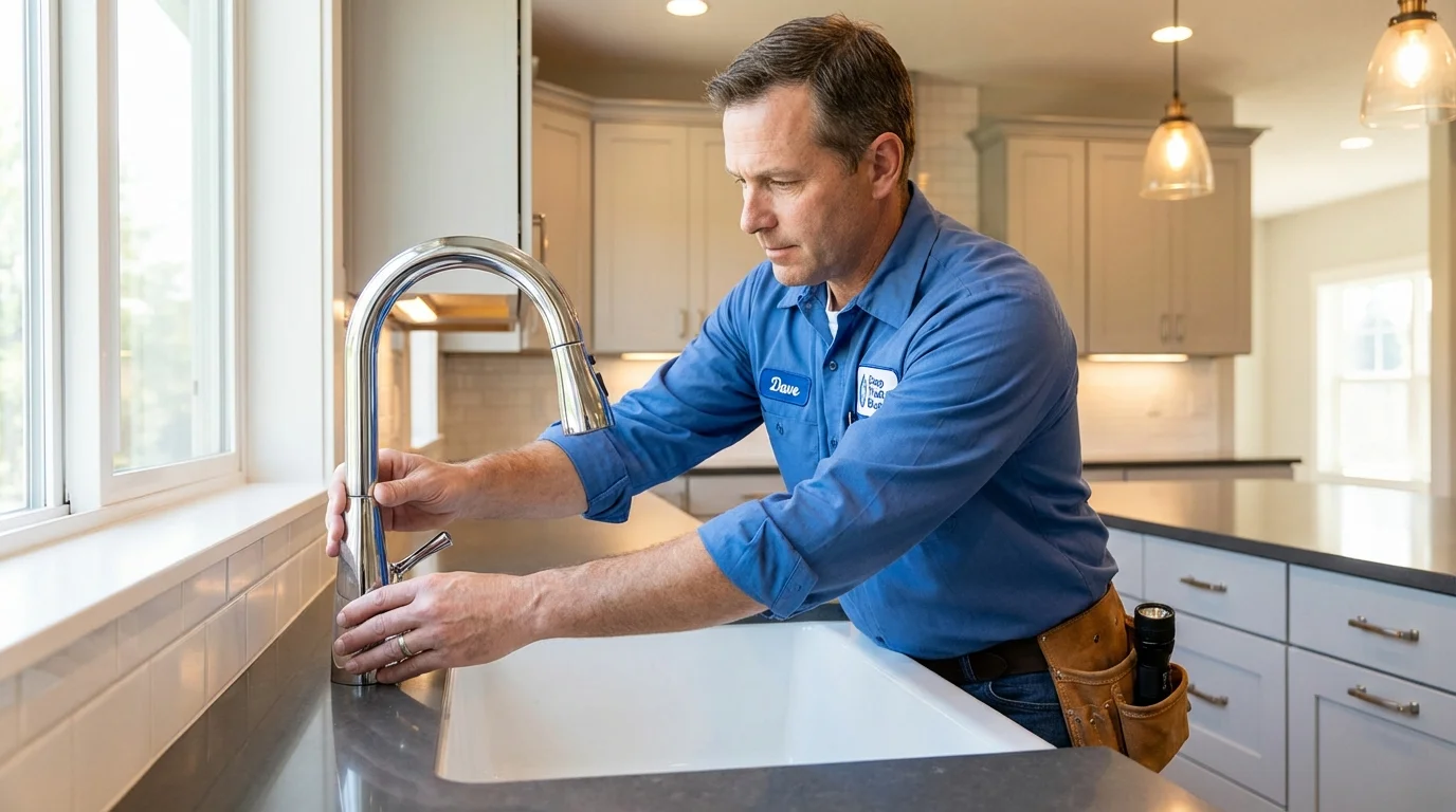 Kitchen faucet installation by Johns Plumbing LLC in Roseboro